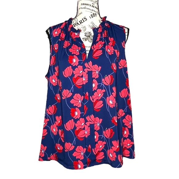41Hawthorn (SP) Orlee Mixed Material Sleeveless Top - Stitch Fix Floral Blouse - Picture 1 of 14